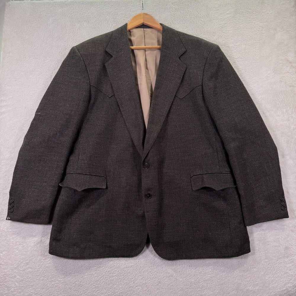 Taos Country Blazer Jacket Men 44R Brown TWEED Lined Western Work Casual Harmony